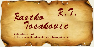 Rastko Tošaković vizit kartica
